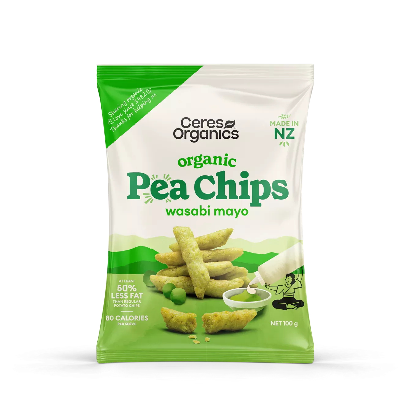 Ceres Organics Organic Pea Chips - Wasabi Mayo 100g