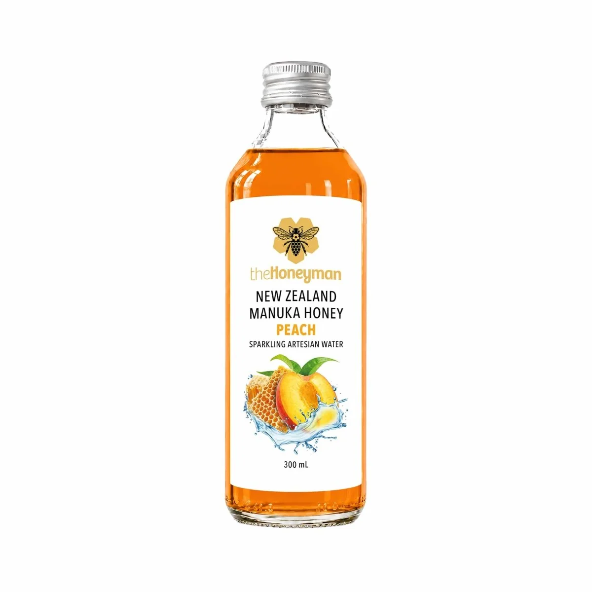 The Honeyman  Manuka Honey & Peach Sparkling Water 300ml