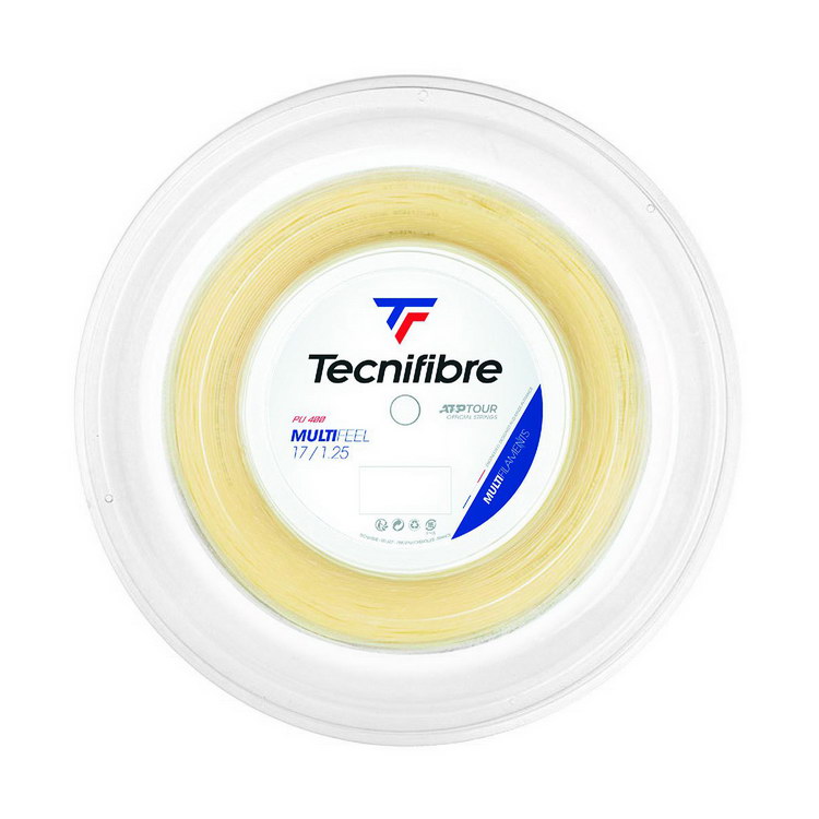 TECNIFIBRE卷裝 Multifeel 1.25mm Natural 網拍線, 200M