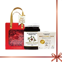 $288 賀年套裝 - 紐西蘭WAITEMATA 麥盧卡蜂蜜 (Blend) (500g) + 紐西蘭WAITEMATA麥盧卡蜂蜜 UMF6+ 便攜即食裝 (10包*10g)