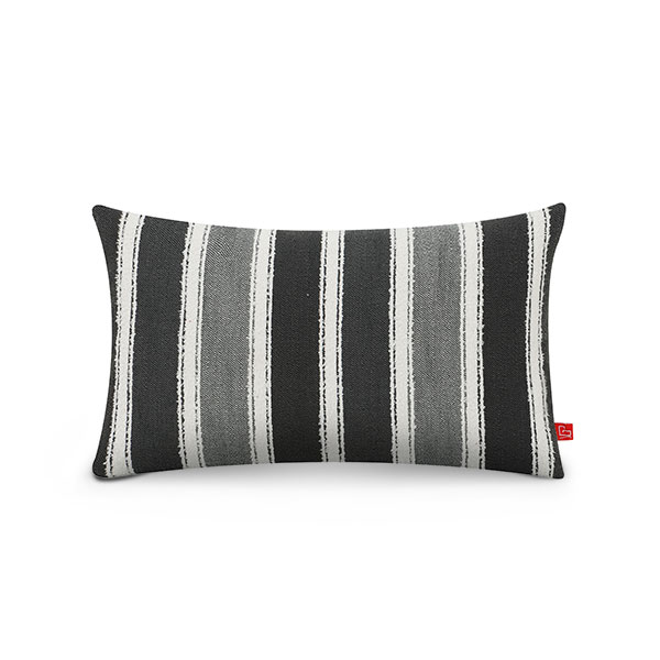 Dark Grey Stripe Lumbar Cushion Cover - 30x50cm