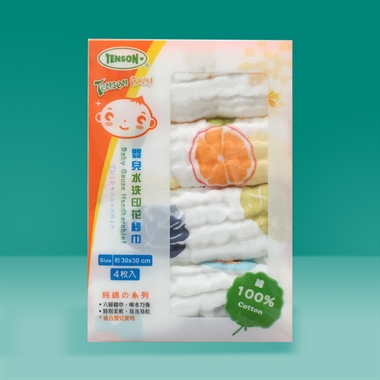 嬰兒水洗印花紗巾