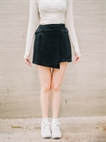  Suede Belted Skirt