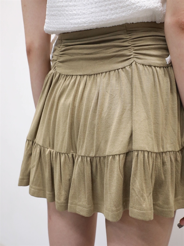 Elastic ruffle skort