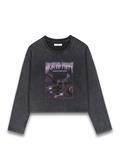  Photo Print Washed Sweatshirt