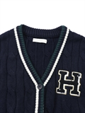  Embroidered Logo College Cardigan