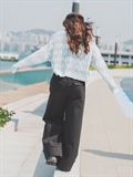 Cuffed Hem Wide Leg Pants 