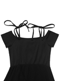  Lace Up Asymmetric Dress