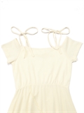  Lace Up Asymmetric Dress