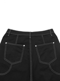 Contrast Stitch Denim Shorts 