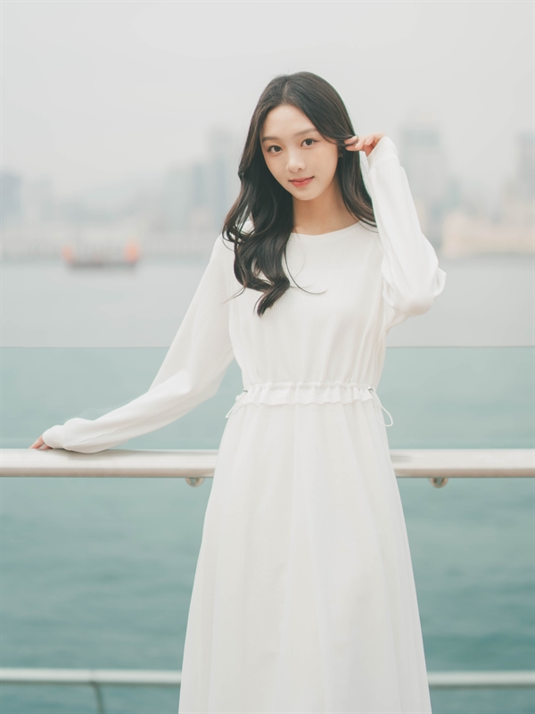 Raglan Sleeves Dress With Mesh Panel 