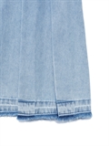 Washed Pleated Denim Skirt 