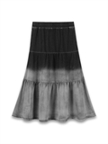 Denim Gradient Tiered Skirt 