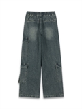 Washed Denim Pocket With Strap