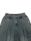  Washed Denim Pocket With Strap