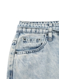  Washed Maxi Denim Skirt