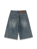  Washed Bermuda Denim Shorts