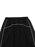  Sporty Drawstring Long Skirt