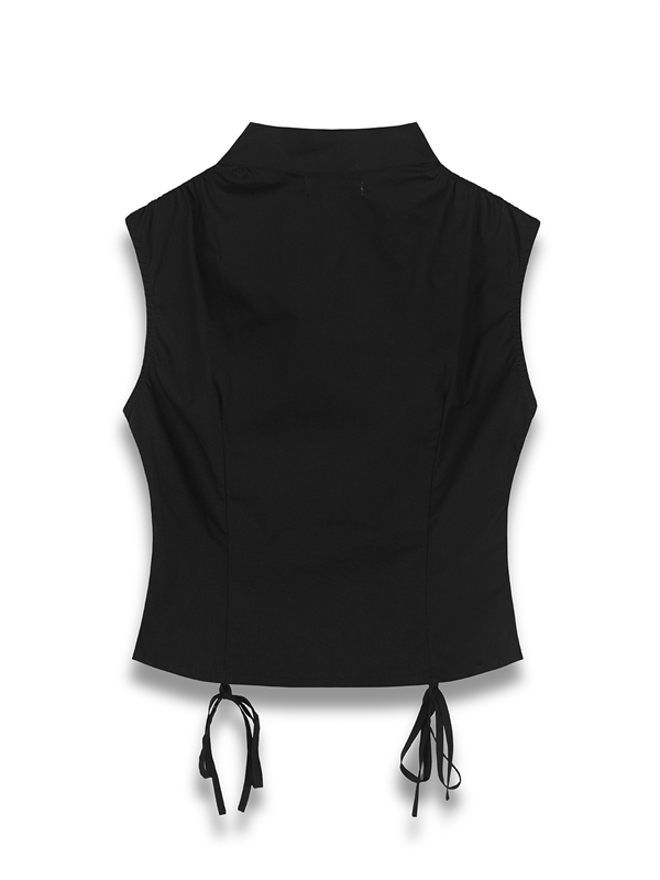 Zip Up Ribbon Vest