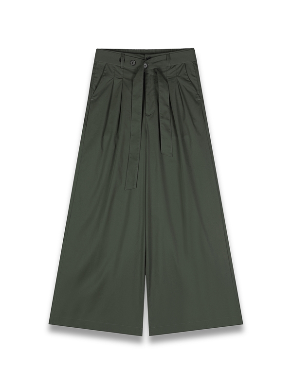 Belted Wide-leg Pants 