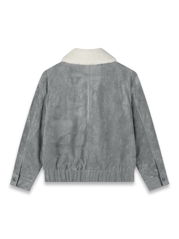Sherpa Collar Suede Jacket
