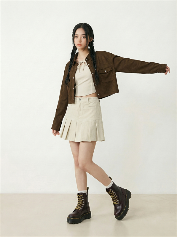 Deco Snap Button Suede Shirt