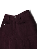  Corduroy Pockets Pleated Skirt