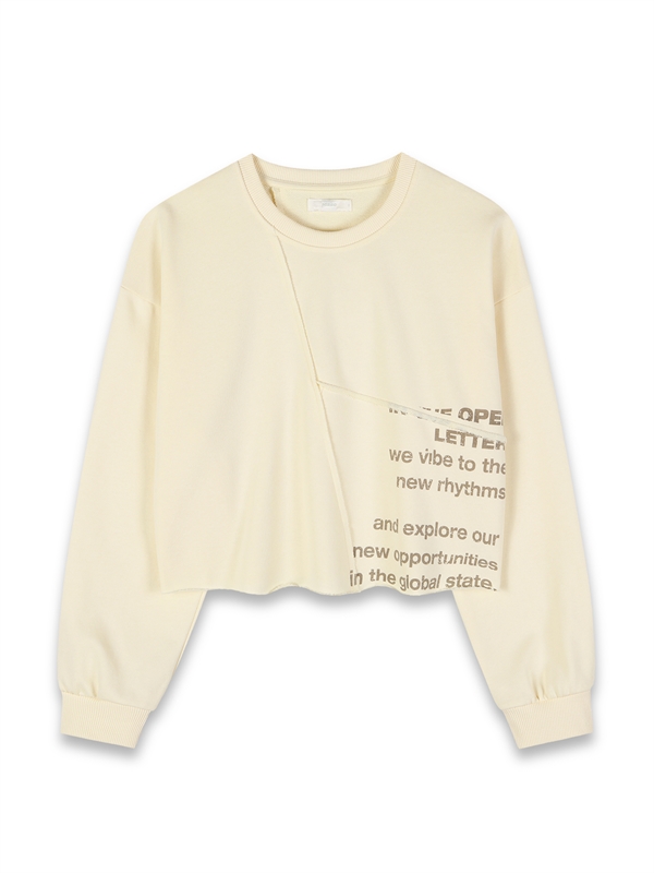 Asymmetric Cut Print Sweatshirt