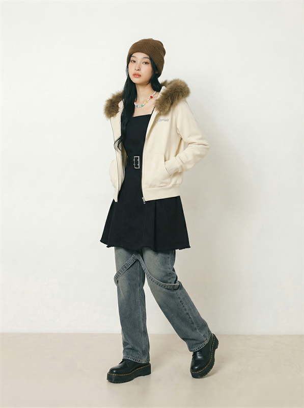 Hoodie With Faux Fur Trim