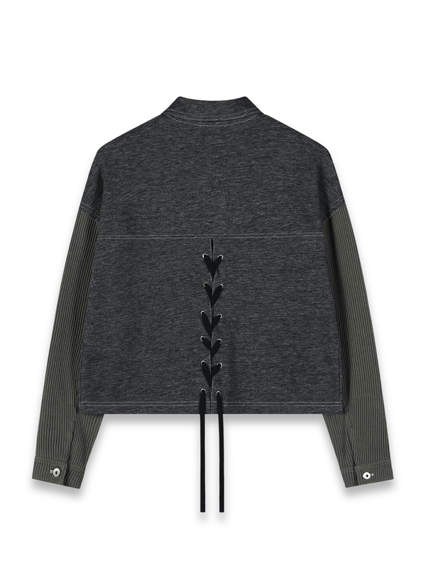 Flap Pocket Lace Up Jacket