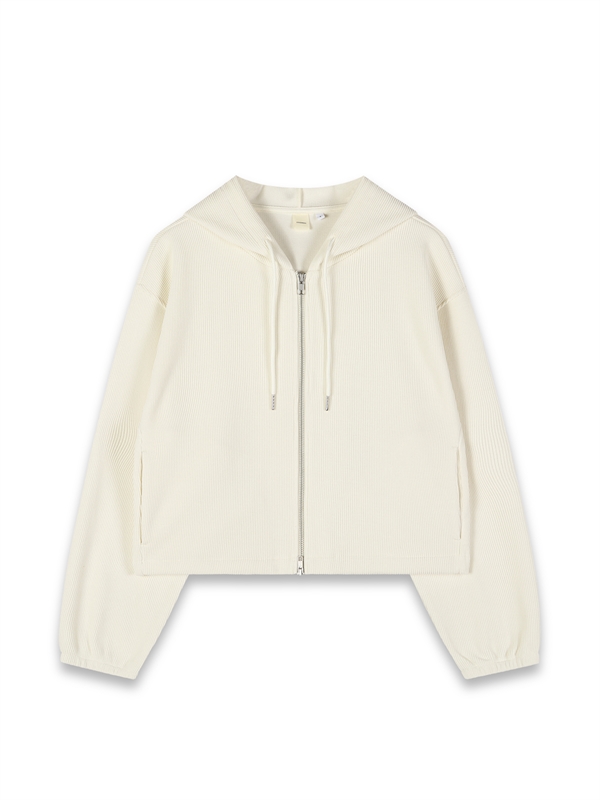 Hooded Zipper Knit Jacket