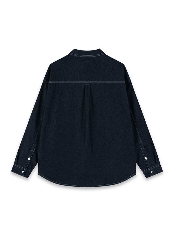 Contrast Stitching Denim Shirt 
