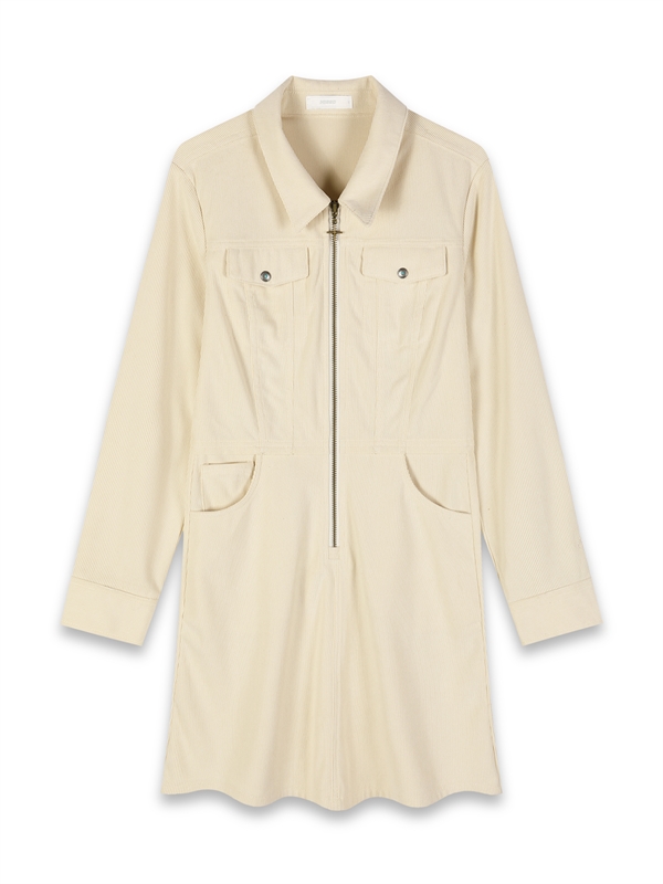 Corduroy Zip Up Dress