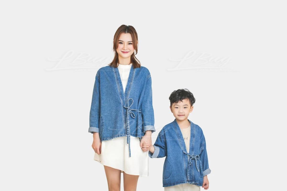 和服式牛仔外套(媽媽)(包捨內層) 親子裝
