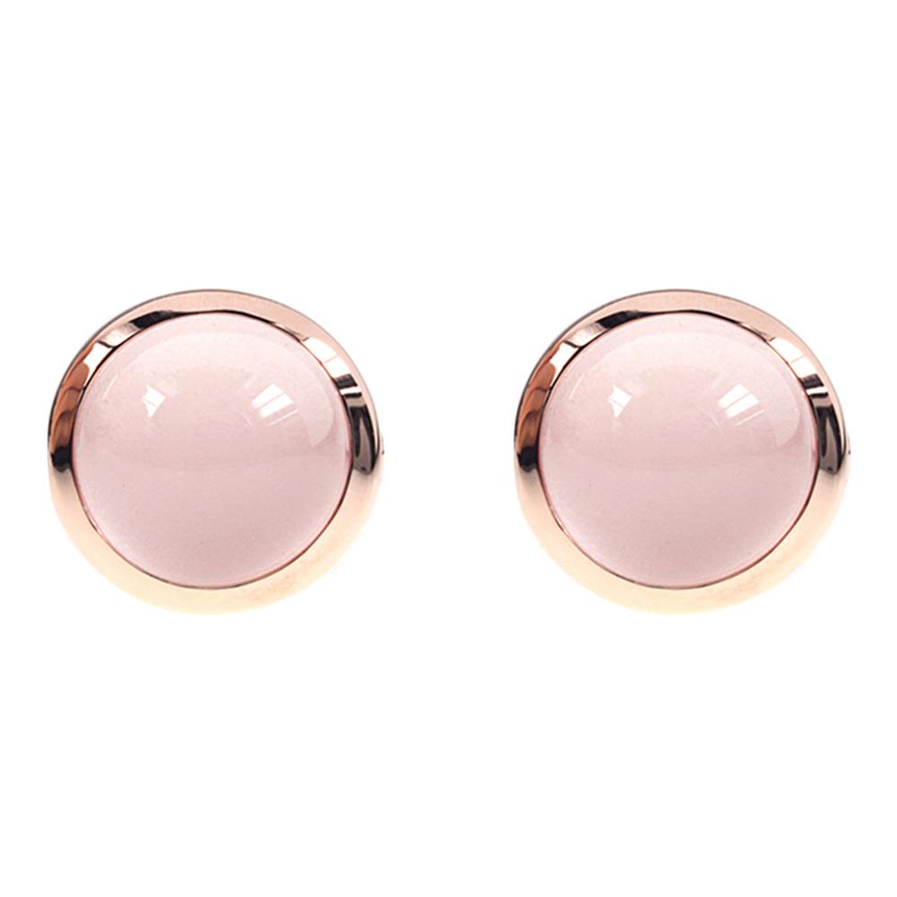 Unconditional Love Series- Rose quartz mounted 925 silver with rose gold plated earring