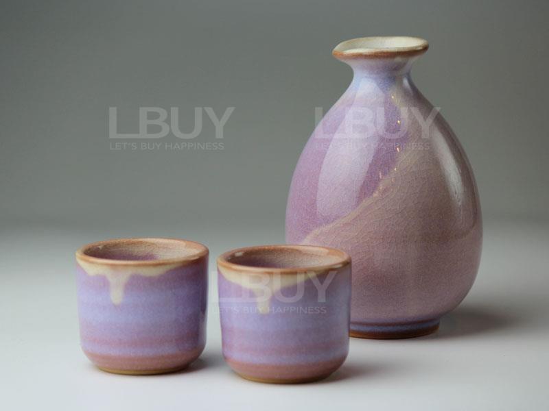 Hagi Purple Sake bottle with cup set