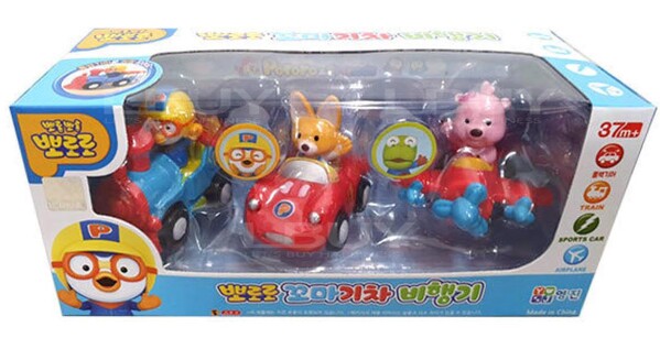 PORORO THE LITTLE PENGUIN-Pororo Mini car Set (Airplane, Train