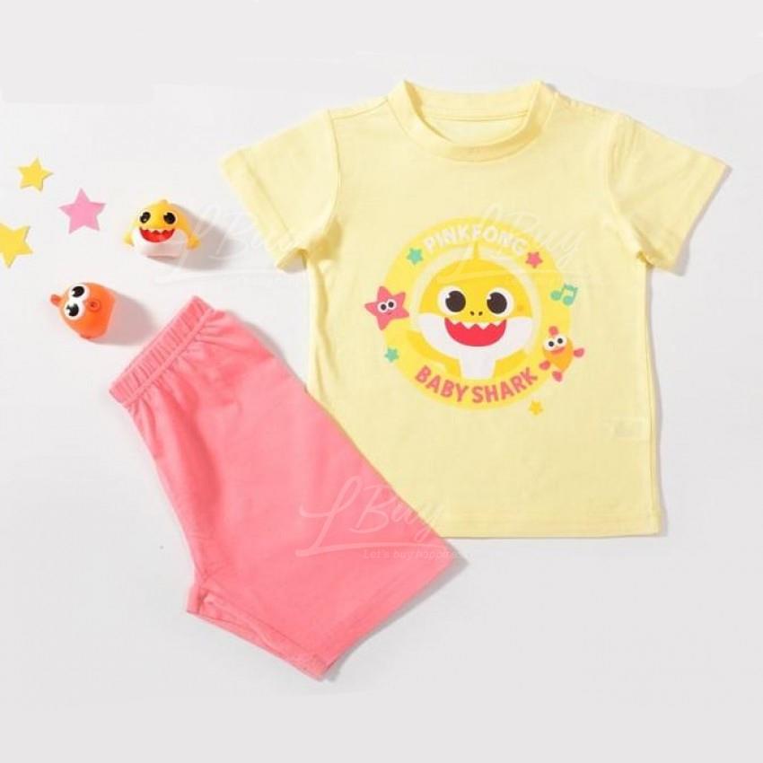 Baby shark 黄色套装 (尺码: 90-120)