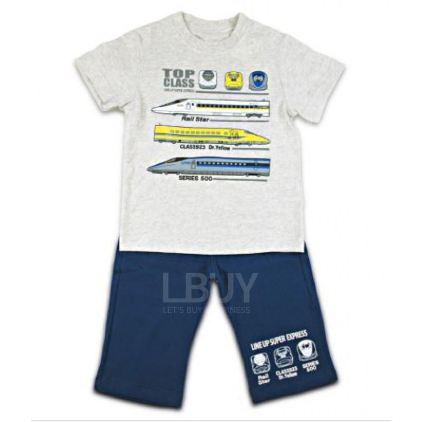 Shinkansen Short Sleeve Homewear Light Grey Colour(Size: 100-120)