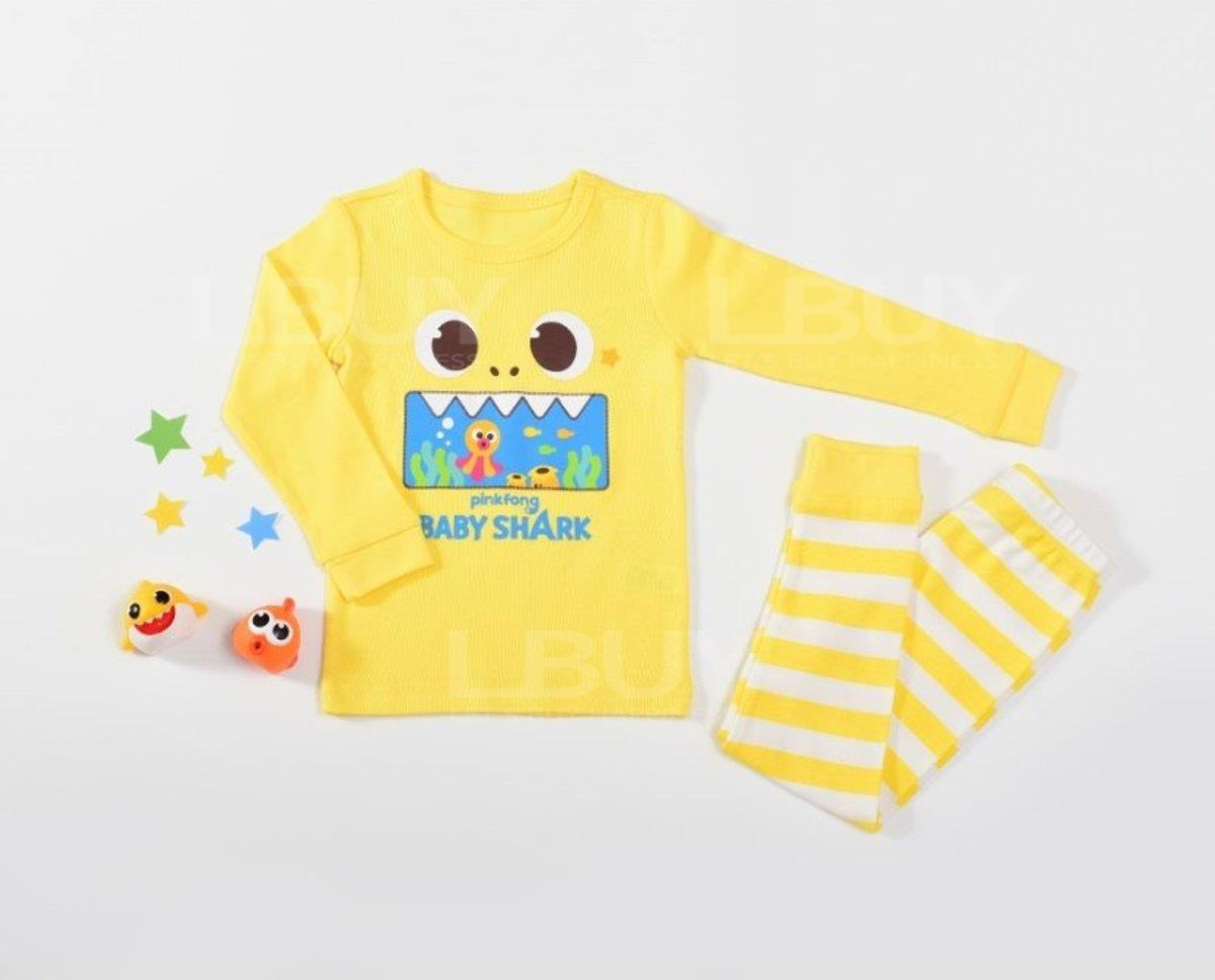 Baby Shark 黃色長袖套裝 (尺碼:90-120)