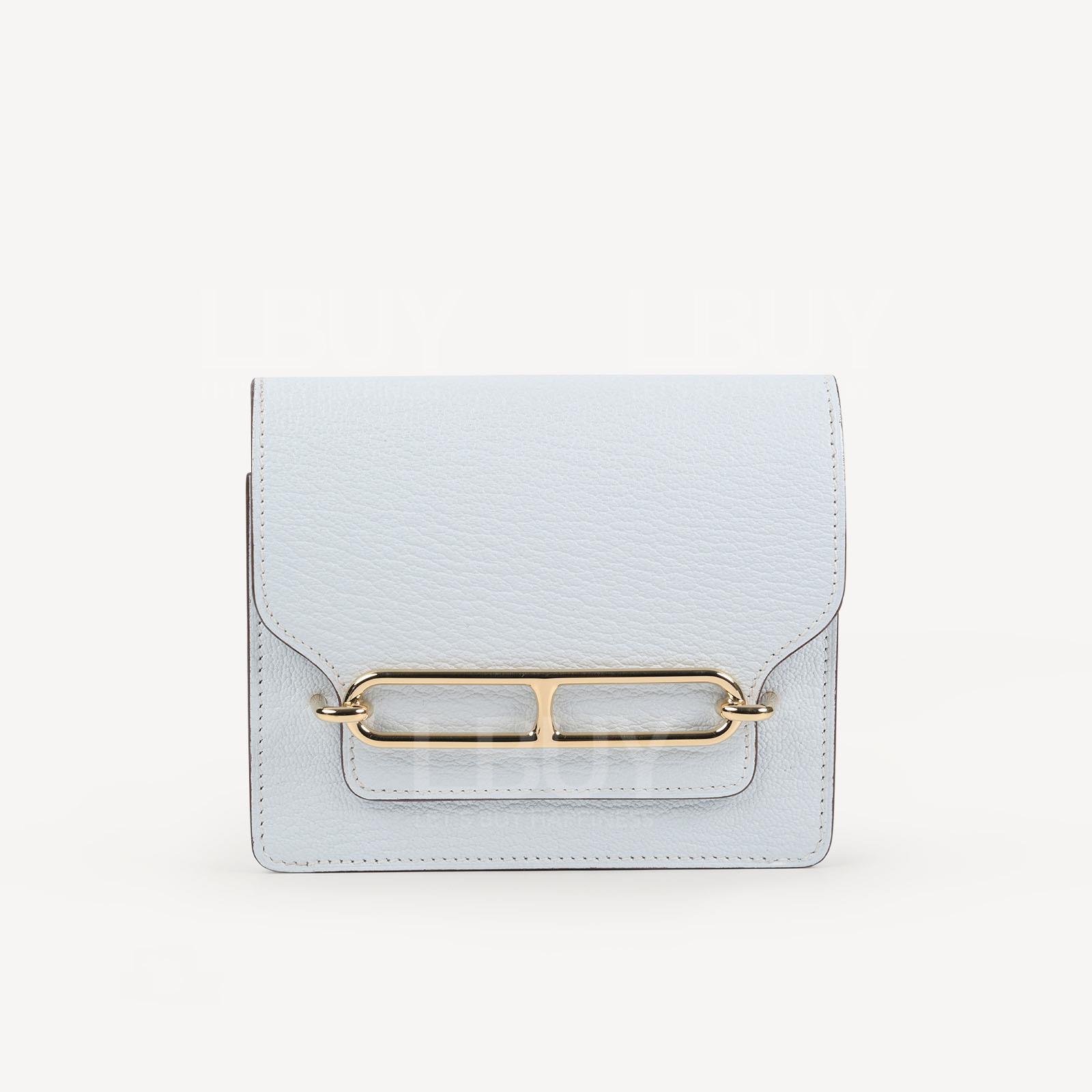 Hermes Roulis Slim Wallet 霧霾藍 淡金扣