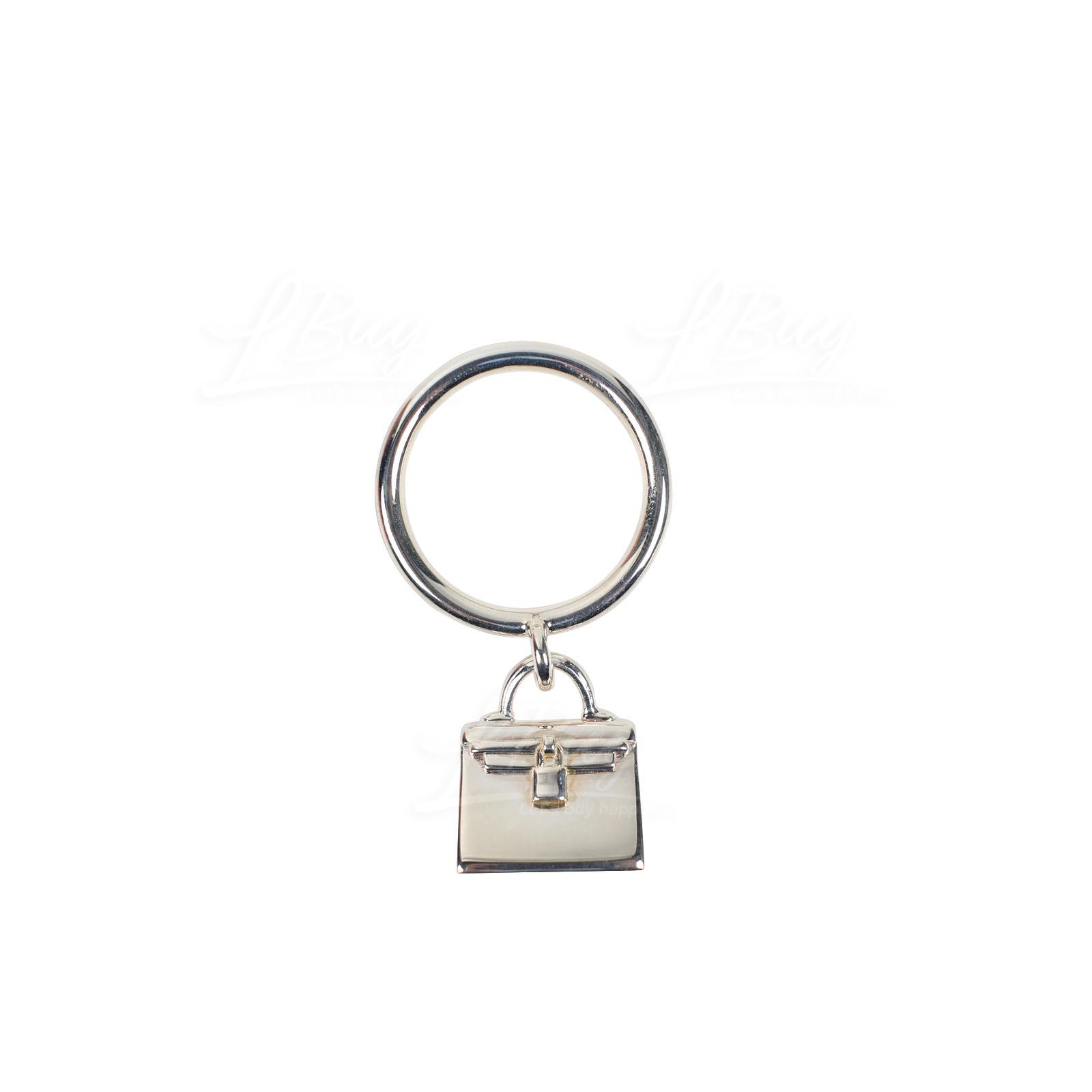 Hermes Amulettes Kelly Sterling Silver Ring Size 52