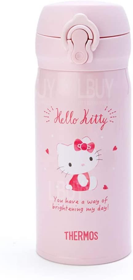 SANRIO Hello Kitty 保溫瓶一按式不銹鋼馬克杯瓶粉色 350ml