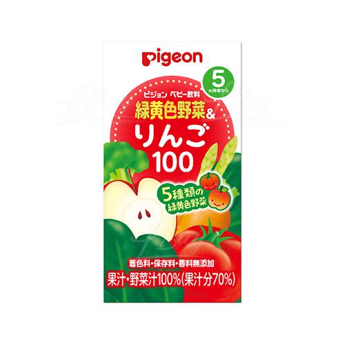 PIGEON 5種綠黃色野菜蘋果汁3包裝 125ml x3