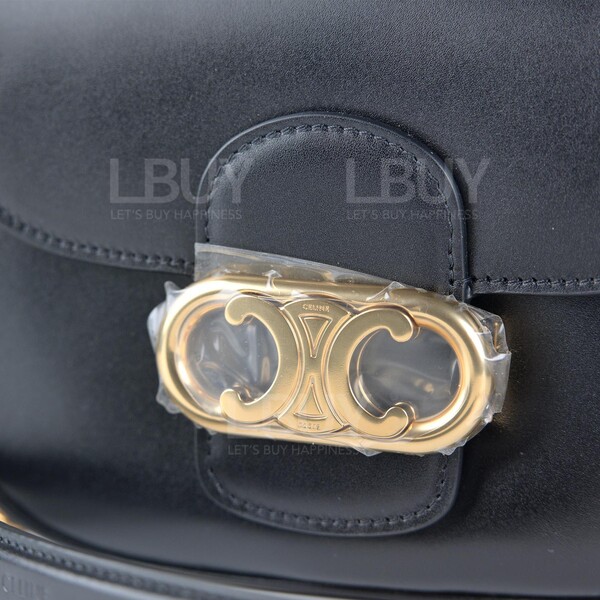 CELINE-Celine Maillon Triomphe Calfskin Gold Chain Black Shoulder