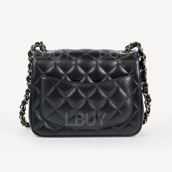 Chanel-Chanel Classic Gold Colour CC Loho Flap Bag Black 17cm A35200