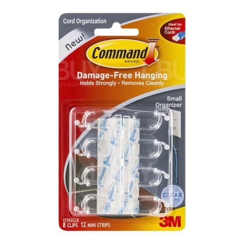 Command Small Cord Organizers with Strips Clear