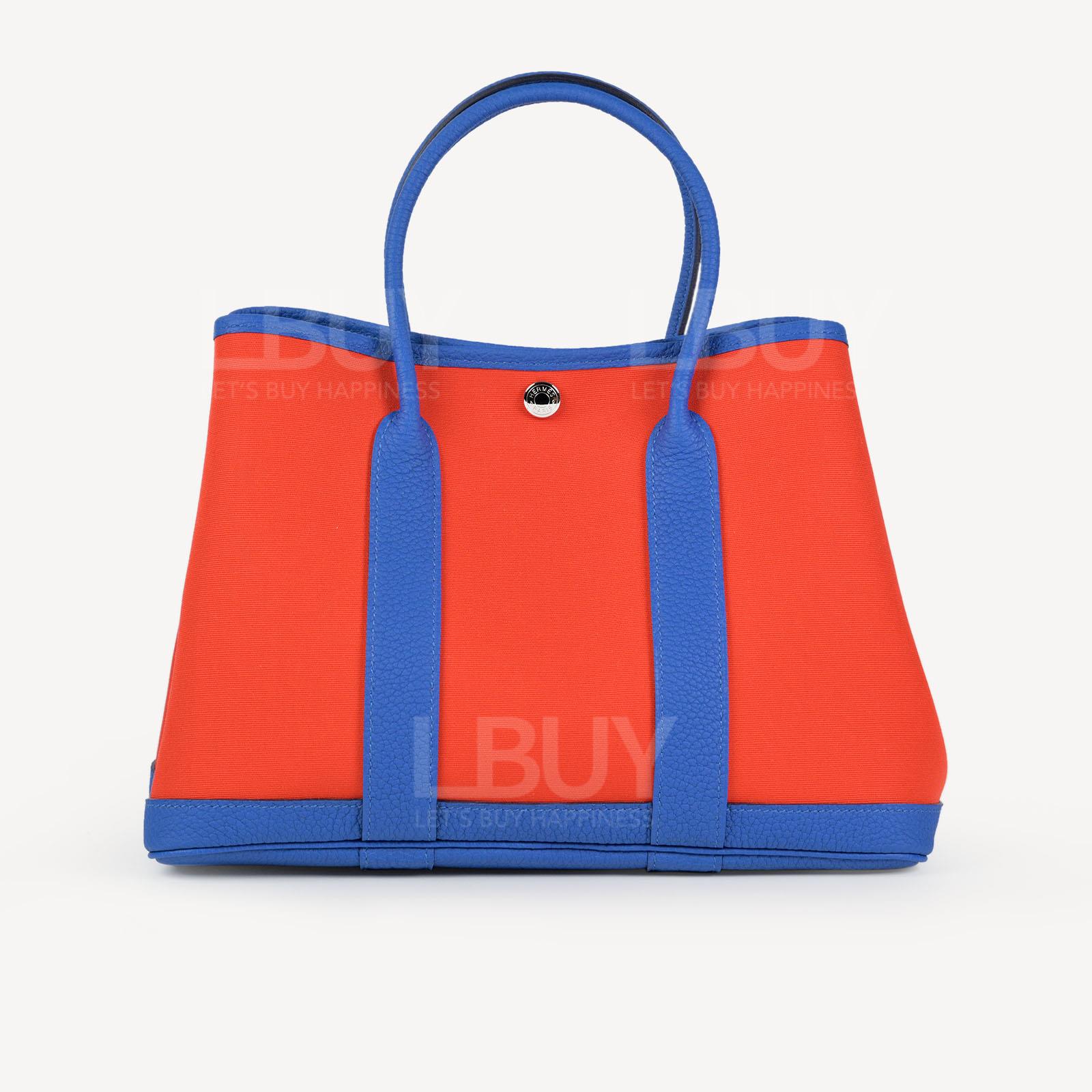 Hermes Garden Party 30 Bag Orange Mecano;Cuivre;Bleu France
