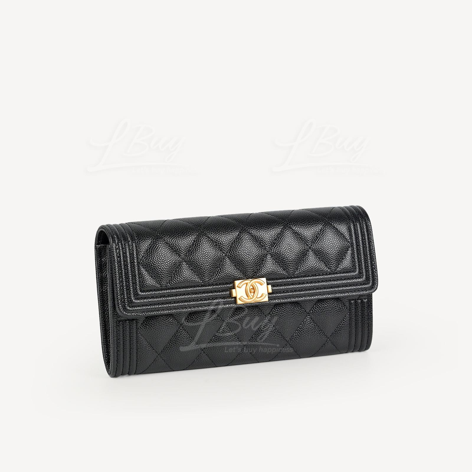 【即完売必至！】CHANEL★Boy Chanel Flap Card Holder Boy chanel flap card holder - Shiny grained calfskin