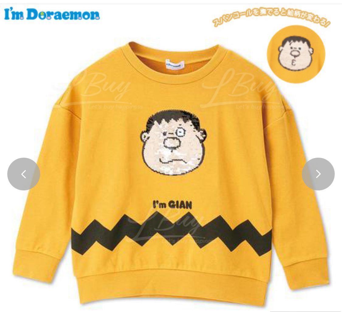 Doraemon Takeshi Gouda Sequin Embellishments Orange Colour Long Sleeve Sweatshirt (Size: 110-130)